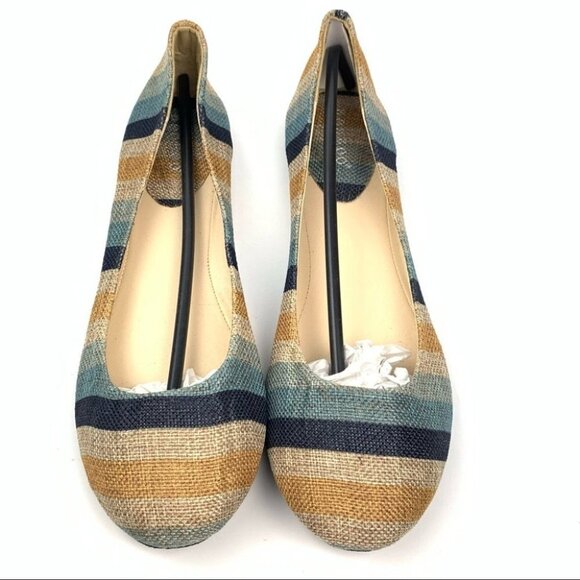 BAMBOO Shoes - Bamboo womens flats size 8 multicolored striped ballet flats balletcore